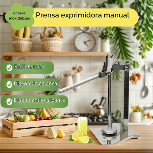 Vista 8 de Exprimidor manual de cítricos de acero inoxidable, exprimidor manual de cítricos – Exprimidor de mano resistente para lima naranja, prensa de frutas