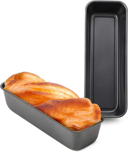 Vista 12 de Beasea Pullman - Molde para pan con tapa, paquete de 2 moldes pequeños antiadherentes para pan de 0.5 lb, acero al carbono, mini caja para pan Negro
