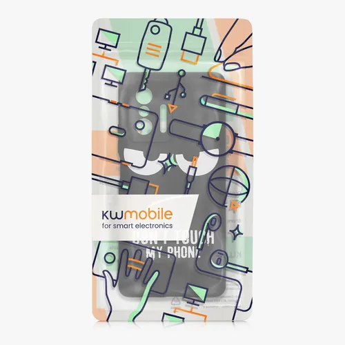Vista 7 de kwmobile Funda de silicona TPU compatible con Xiaomi 11T/11T Pro - Funda suave - No toques mi teléfono blanco/negro