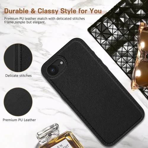 Vista 3 de LOHASIC Funda para iPhone 17e, para iPhone 16e, funda de cuero, delgada y delgada de lujo, agarre antideslizante, resistente a prueba de golpes