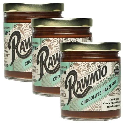 Vista 7 de Rawmio Crema de chocolate y avellanas, tarro de 6 onzas, 6 porciones por frasco, crudo, orgánico, vegano, sin gluten