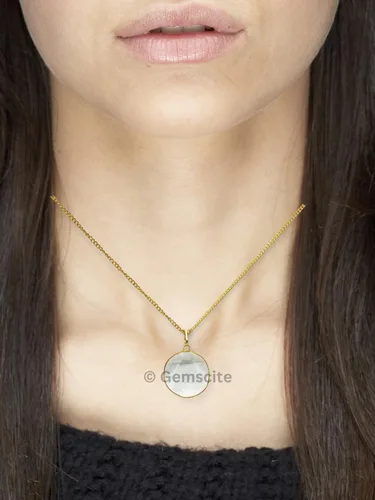 Vista 5 de GEMSCITE Colgante de estrella de David de cuarzo de cristal con cadena de 24 pulgadas y cordón de algodóncuero + bolsa, Piedra, Ágata
