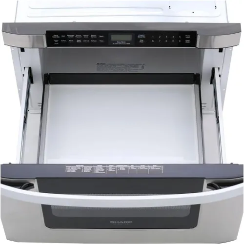 Vista 2 de SHARP KB6524PSY Horno de Microondas con Cajón, 24 pulgadas, 1.2 pies cúbicos, 950 vatios, Panel de Control Táctil Angulado, Acero Inoxidable 1.2