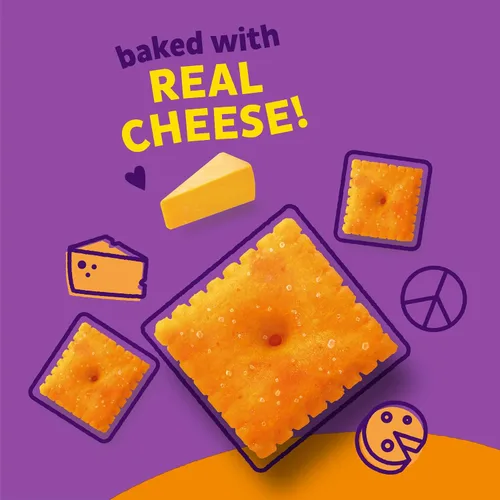 Vista 4 de Annie's Galletas orgánicas originales de Cheddar Squares horneadas, hechas con queso real, 11.25 onzas