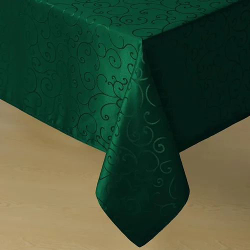Vista 9 de Romanstile Mantel Rectangular de Jacquard, Mantel de Mesa Impermeable Elegante con Patrón Floral Rizado de Damasco, Cubierta de Mesa Decorativa
