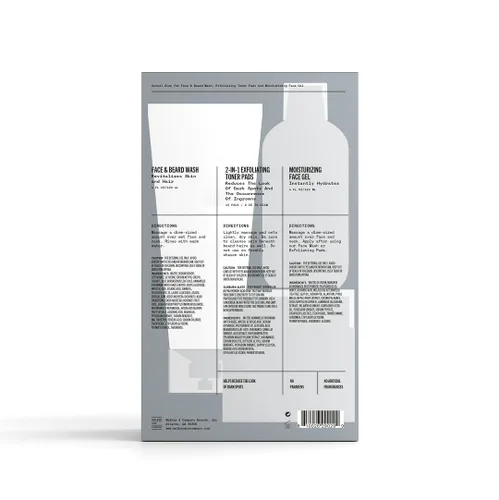 Vista 4 de Kit de cuidado de la piel facial Bevel para hombres - Kit de rutina de cuidado de la piel para hombres incluye lavado facial con aloe vera