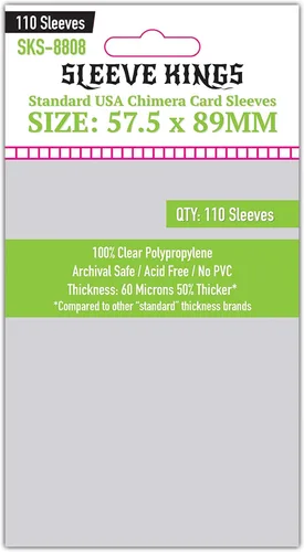 Vista 18 de Sleeve Kings Fundas para tarjetas estándar, 110 unidades, transparentes de 60 micrones de grosor, tamaño mini (1.575 x 3.504 in), compatibles