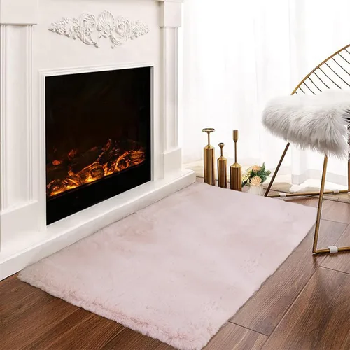 Vista 28 de Latepis Alfombra Pequeña Negra Esponjosa 2x3 pies Manta de Piel Sintética de Conejo Alfombra Suave Lavable Alfombras Peludas Shag para Dormitorio
