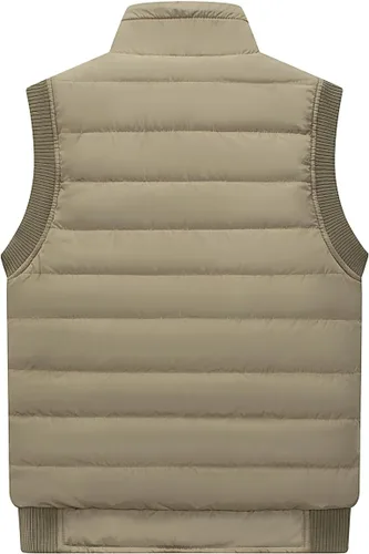 Vista 36 de Msmsse Chalecos de invierno para hombre, con forro polar, acolchado, casual, sin mangas