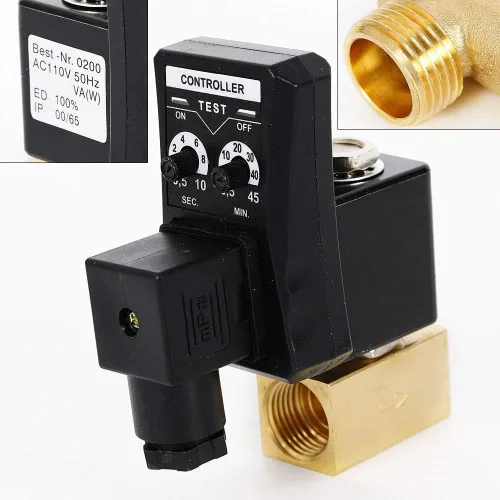 Vista 4 de Válvula de drenaje automática 1/2 "electrónico cronometrado 2 vías compresor de aire de acción directa tanque de gas válvula de drenaje AC 110V 50Hz