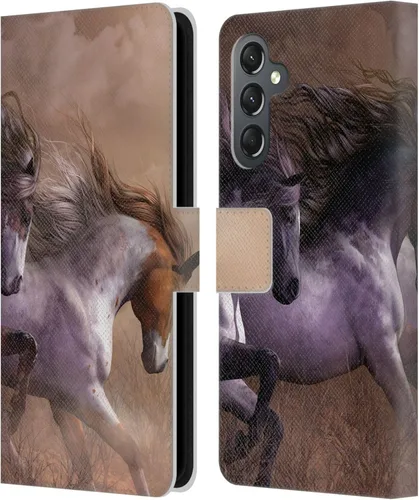 Vista 167 de Head Case Designs Officially Licensed Laurie Prindle A Morgan Christmas Western Stallion Leather Wallet Case Compatible with Samsung Galaxy A07 4G