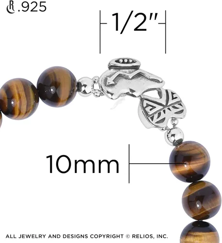 Vista 3 de Pulsera de cuentas de piedra preciosa de ley American West a elección de color y cierre de oso talla A L XL o XXL Metal Gema no conocido