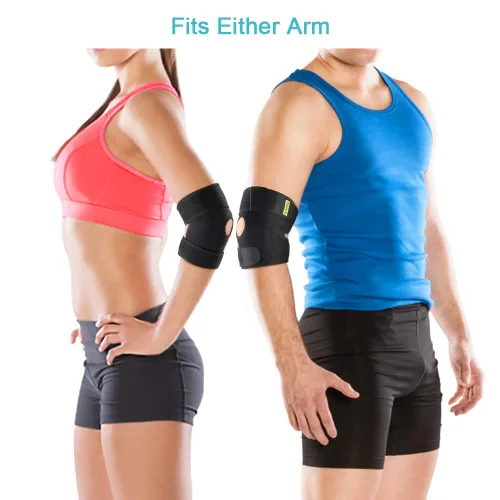 Vista 2 de Codera, soporte de codo ajustable con estabilizador de doble resorte, correa de codo para codo de golfista, codo de tenista, artritis, tendinitis