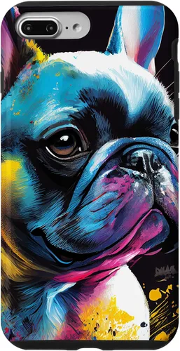 Vista 12 de French Bulldog Puppy Colorful Illustration Graphic Case for iPhone 17
