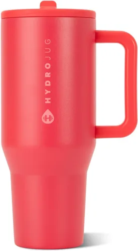 Vista 14 de HydroJug Traveler - Botella de agua de 40 onzas con asa y pajita abatible - Cabe en portavasos, vaso resistente a fugas - Reutilizable, aislado
