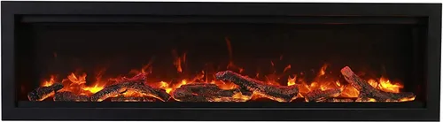 Vista 5 de Amantii Symmetry - Chimenea eléctrica a medida de 60 pulgadas para interiores y exteriores, WiFi habilitada, control remoto multifunción, llama