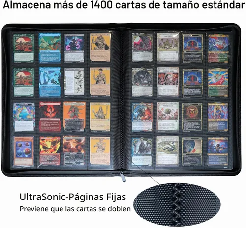 Vista 2 de Carpeta de tarjetas premium de 16 bolsillos, se adapta a tarjetas coleccionables 1408, álbum de colección de tarjetas sin anillo de carga lateral