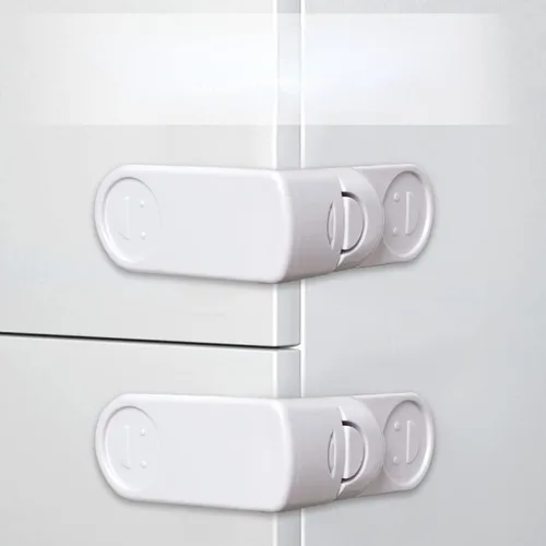 Vista 9 de Paquete de 4 cerraduras de seguridad para niños para el hogar, nevera, congelador, puerta, cerraduras de gabinete de seguridad para niños, cerradura
