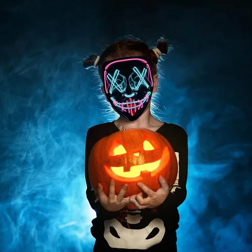 Vista 6 de Máscara de Purga para niños y adultos 2 colores con luz LED máscara de máscaras con 3 modos de luz para Halloween fiesta festival