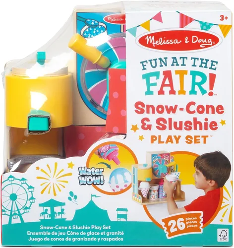 Vista 3 de Melissa & Doug ¡Diversión en la feria! Juego de comida de madera con cono de nieve y granizado - Certificado FSC