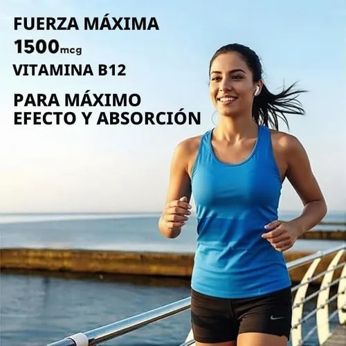 Vista 2 de Comprimidos de vitamina B12 de 1500 mcg -Forma activa de suplemento de metilcobalamina B12 para hombres y mujeres- 90 tabletas vegetales