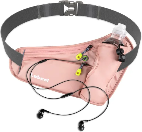 Vista 9 de Cinturón para Correr, Cinturón de Hidratación Impermeable con Soporte para Botella de Agua, Riñonera Reflectante Ajustable Compatible para Teléfono