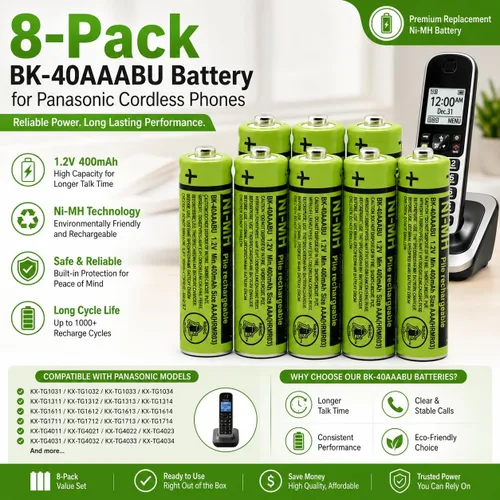 Vista 5 de 8 BK-40AAABU Batería para teléfono inalámbrico Panasonic