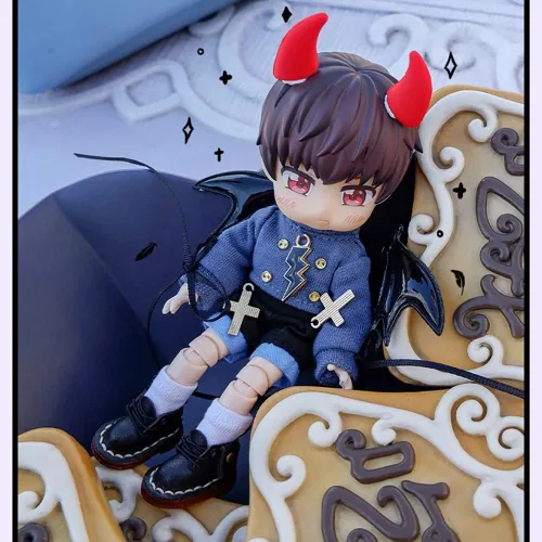 Vista 3 de Traje de ángel Demon Suit para Ob11, GSC, YMY, BODY9, Molly, 1/12 BJD accesorios de ropa para muñecas (negro)