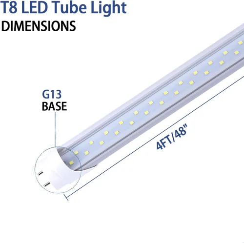 Vista 2 de TRLIFE Bombillas LED de 4 pies, tubo LED T8 de 4 pies, 28 W, 5000 K, luz blanca diurna, 3360 lúmenes de doble fila LED de repuesto para lámpara