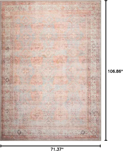 Vista 291 de GLN Rugs Traditional Collection - Alfombra de felpilla lavable a máquina, tradicional lavable, antideslizante, alfombra de felpilla de pelo corto