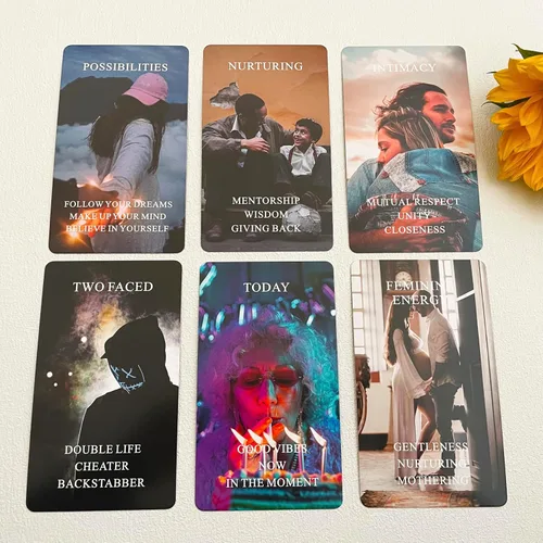 Vista 3 de Qué Es La Vibración Mazo de Cartas de Oráculo, Cartas de Oráculo para Principiantes, Mazo de Oráculo Utilizado para Carrera y Relaciones de Vida
