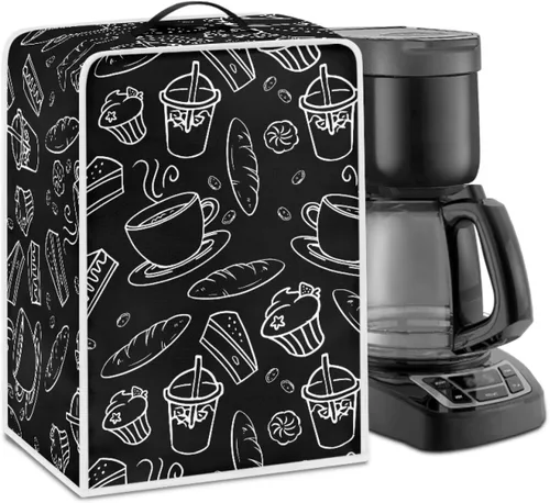 Vista 44 de Cubiertas para máquina de café con mango superior, resistentes a las manchas, para mezclador, compatible con la mayoría de cafeteras
