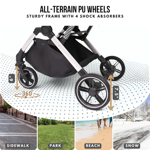 Vista 2 de Bicystar - Carriola para mascotas para perros pequeños y medianos, gatos, hasta 45 libras, de viaje ligera, plegable, todo terreno, 4 ruedas