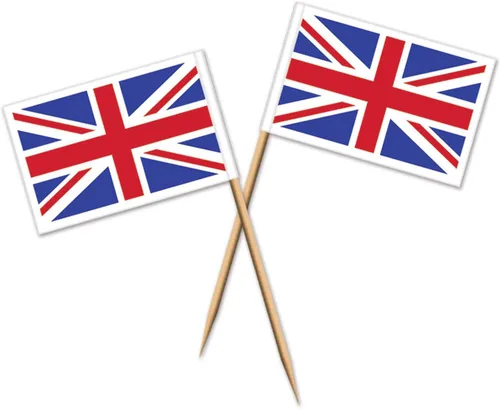 Vista 2 de Beistle 200 palillos de comida Union Jack, 2.5 pulgadas, rojo/blanco/azul