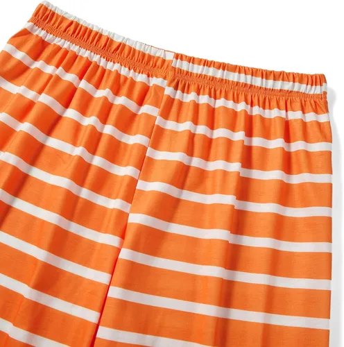 Vista 6 de Conjunto de pijamas familiares a juego con calabaza de Halloween para bebés, adultos y niños, conjunto de pijamas navideñas