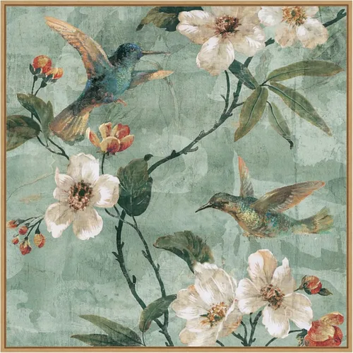 Vista 14 de Amanti Art Lienzo enmarcado para pared, 16 x 16 pulgadas, diseño floral de pájaros de una pluma II por Renee Campbell, lienzo enmarcado para pared