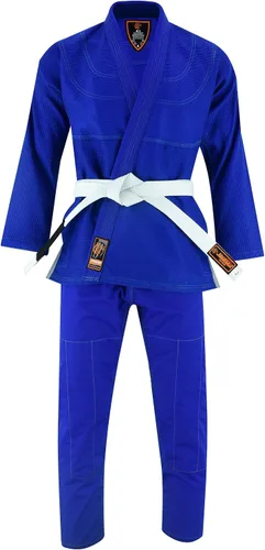 Vista 2 de JAGUAR PRO GEAR Athlete Series Brazilian Jiu Jitsu Unisex para niños y adultos Kimono Gi uniforme ligero con cinturón blanco