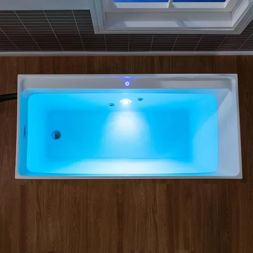 Vista 7 de WOODBRIDGE Bañera de inmersión fría de acrílico independiente de 67 pulgadas con enfriador blanco de 1.3 HP - Enfriamiento rápido y calefacción