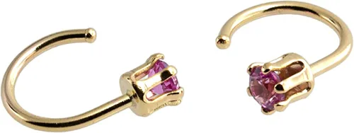 Vista 65 de Half Huggie Birthstone Gold Hoop Earrings for Women Tiny Cartilage Stud Piercing Earring Hypoallergenic Earring Screw Back Dainty Hug