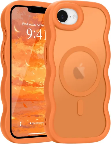 Vista 97 de Pepmune - Funda para iPhone 12 Pro Max con marco ondulado y estructura rígida, color mate claro, cubierta trasera unisex, compatible con Magsafe