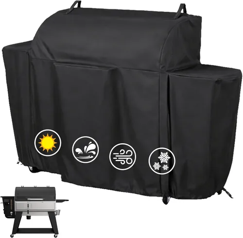 Vista 31 de Cubierta de parrilla Utheer para ahumador vertical de gas Pit Boss 3-Serie, cubierta impermeable anti-UV de 600D de longitud completa y resistente