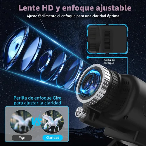 Vista 3 de FlyLily Proyector de galaxia 3D, proyector dinámico de estrellas con ruido blanco y altavoz Bluetooth, proyector de luz nocturna de 60 escenas