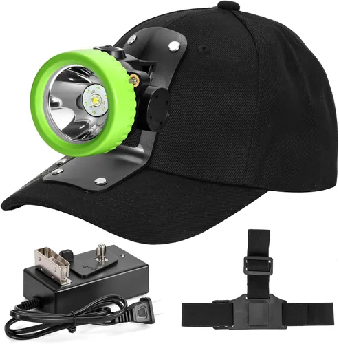 Vista 8 de Lokilo Linterna frontal de minería superbrillante de 1+6 LED, recargable, impermeable, con tapa minera, larga duración, ligera, perfecta