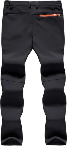 Vista 2 de EKLENTSON Pantalones de invierno para hombre con forro polar Softshell con bolsillos con cremallera