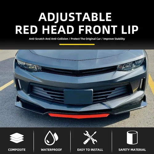 Vista 6 de DREAMOTOR Alerón Divisor Universal Ajustable para Parachoques Delantero de Automóvil, Labio Barbilla Spoiler, 4 Piezas, Protector Difusor Compatible