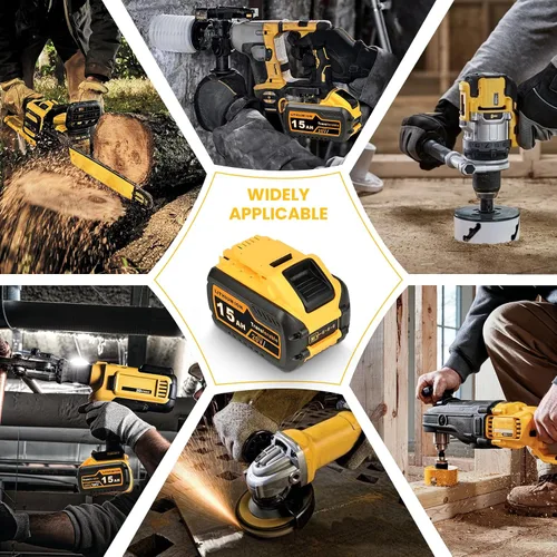 Vista 14 de Paquete de 2 unidades de repuesto de alta capacidad de 15.0Ah para Dewalt 20V/60V MAX, batería de iones de litio con conmutación automática