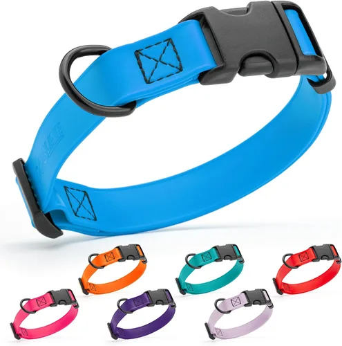 Vista 40 de Dogline Biothane - Collar impermeable para perro con hebilla de liberación rápida, resistente cincha de nailon recubierta con resistente y a prueba