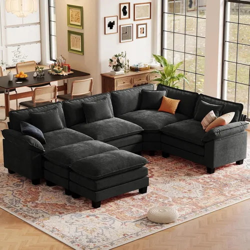 Vista 91 de CDCASA Silla de acento de gran tamaño de 50'' con otomana Asiento extra ancho y profundo estilo sofá nube para sala de estar, dormitorio, rincón