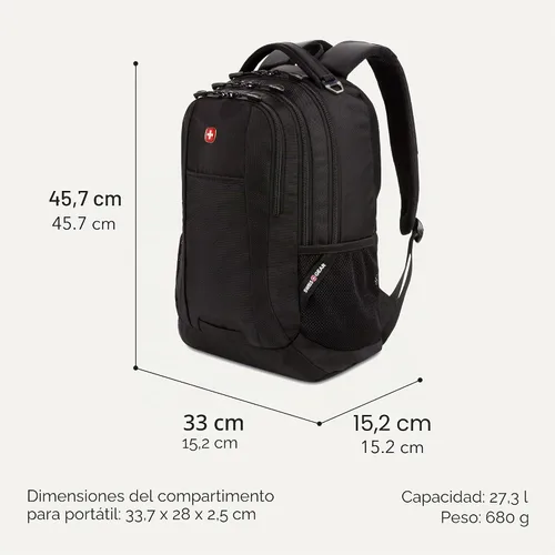 Vista 2 de SwissGear - Mochila para laptop Cecil 5505, Negro