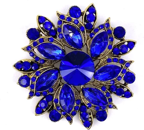 Vista 7 de LAXPICOL Broche Vintage de Flores Elegante con Cristales Austríacos para Mujer Negro